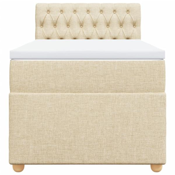 Boxspringbett mit Matratze Creme 90x190 cm Stoff