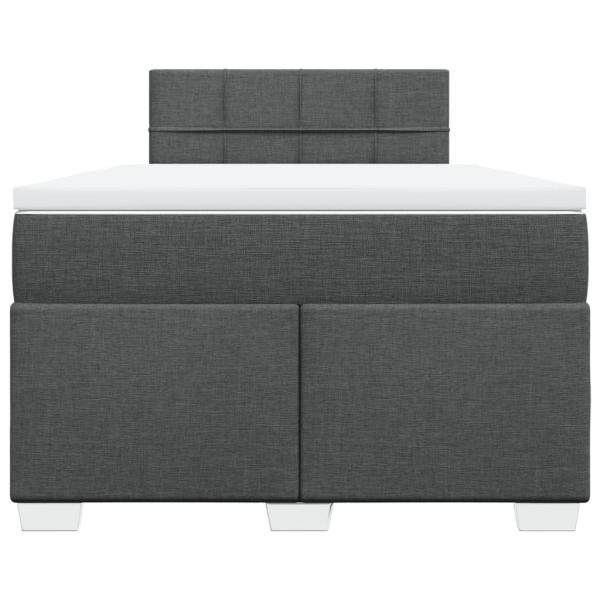 Boxspringbett mit Matratze Dunkelgrau 120x200 cm Stoff