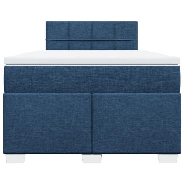 Boxspringbett mit Matratze Blau 120x200 cm Stoff