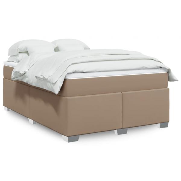 ARDEBO.de - Boxspringbett Matratze Cappuccino-Braun 140x200cm Kunstleder