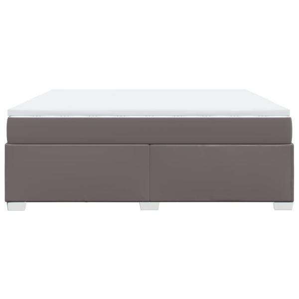 Boxspringbett mit Matratze Grau 180x200 cm Kunstleder