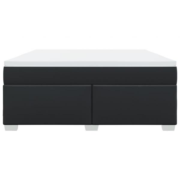 Boxspringbett mit Matratze Schwarz 180x200 cm Kunstleder