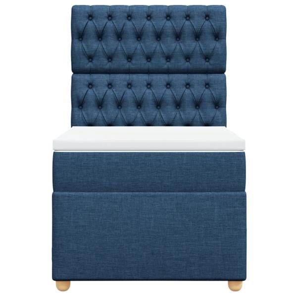 Boxspringbett mit Matratze Blau 90x200 cm Stoff