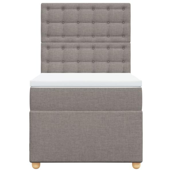 Boxspringbett mit Matratze Taupe 90x200 cm Stoff