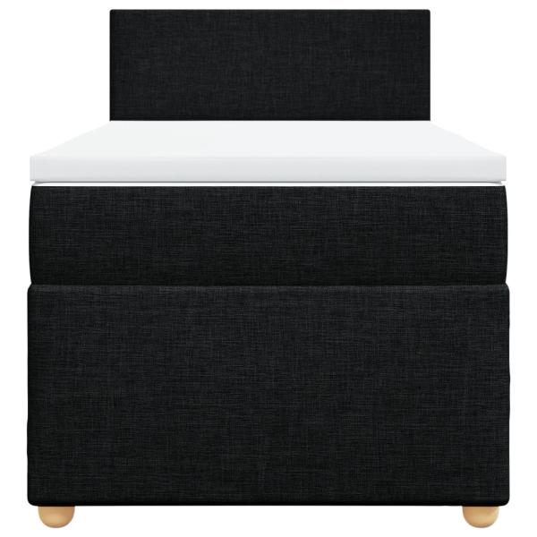 Boxspringbett mit Matratze Schwarz 90x200 cm Stoff