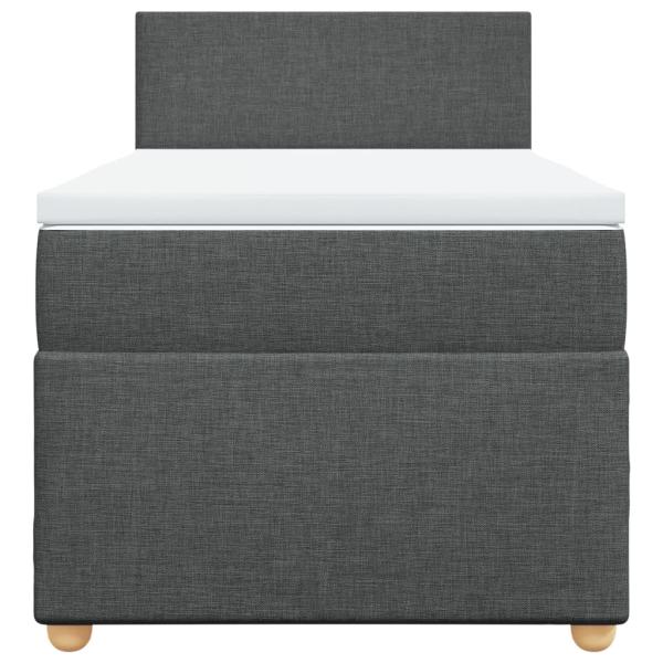 Boxspringbett mit Matratze Dunkelgrau 100x200 cm Stoff