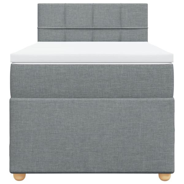Boxspringbett mit Matratze Hellgrau 100x200 cm Stoff