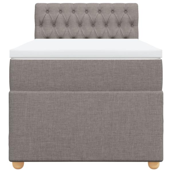 Boxspringbett mit Matratze Taupe 100x200 cm Stoff