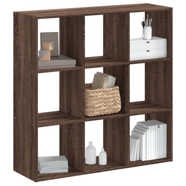 ARDEBO.de - Bücherregal Braun Eichen-Optik 102x32x102 cm Holzwerkstoff