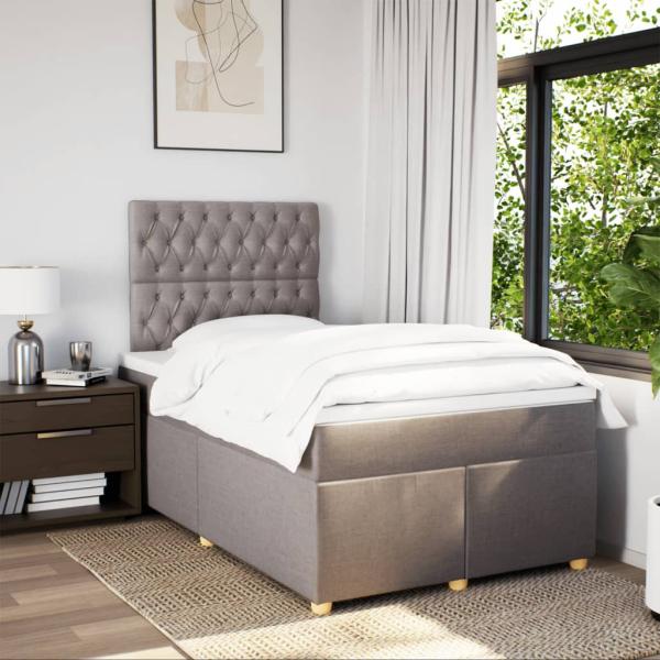 Boxspringbett mit Matratze Taupe 120x190 cm Stoff