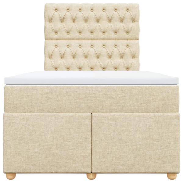Boxspringbett mit Matratze Creme 120x200 cm Stoff