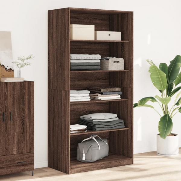 ARDEBO.de - Kleiderschrank Braun Eiche-Optik 100x50x200 cm Holzwerkstoff