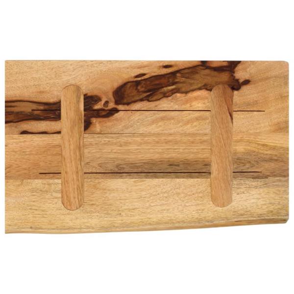 Tischplatte 60x30x2,5 cm Baumkante Massivholz Raues Mangoholz
