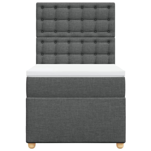 Boxspringbett mit Matratze Dunkelgrau 100x200 cm Stoff
