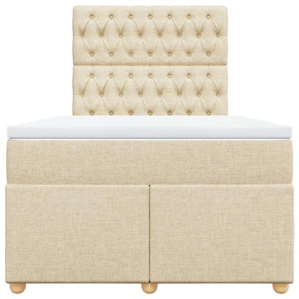 Boxspringbett mit Matratze Creme 120x190 cm Stoff