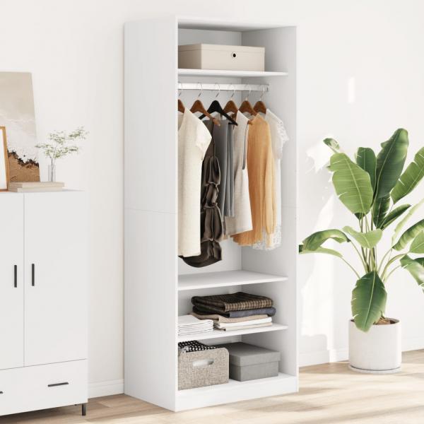 ARDEBO.de - Kleiderschrank Weiß 80x50x200 cm Holzwerkstoff