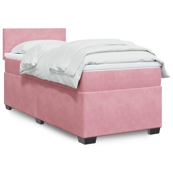 ARDEBO.de - Boxspringbett mit Matratze Rosa 90x200 cm Samt
