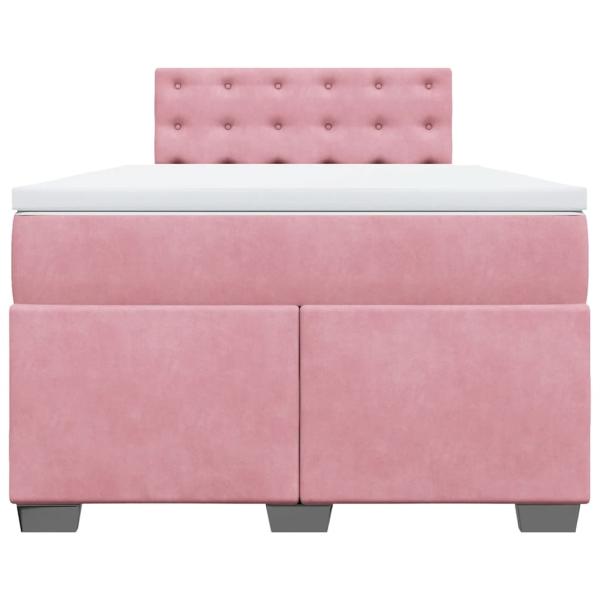 Boxspringbett mit Matratze Rosa 120x190 cm Samt