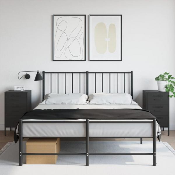 ARDEBO.de - Nachttische 2 Stk. Schwarz 36x39x68 cm Stahl