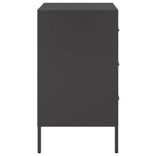 Nachttische 2 Stk. Schwarz 36x39x68 cm Stahl