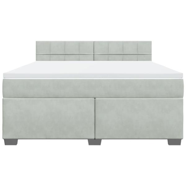 Boxspringbett mit Matratze Hellgrau 180x200 cm Samt