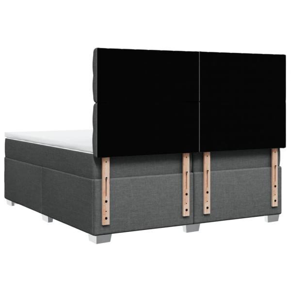 Boxspringbett mit Matratze Dunkelgrau 200x200 cm Stoff
