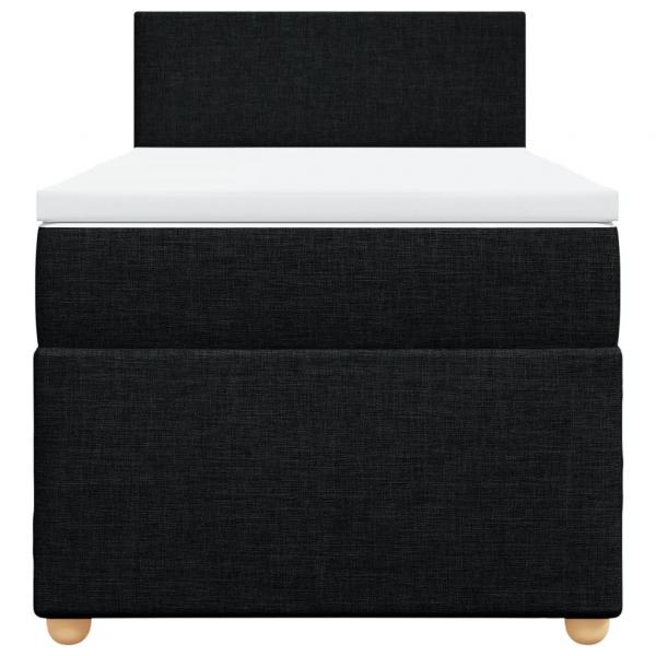 Boxspringbett mit Matratze Schwarz 90x200 cm Stoff