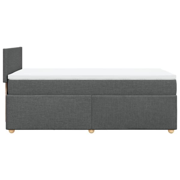 ARDEBO.de - Boxspringbett mit Matratze Dunkelgrau 100x200 cm Stoff