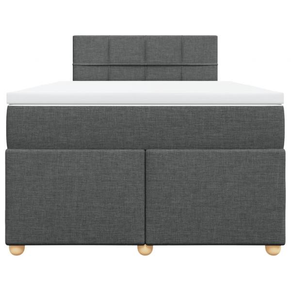 Boxspringbett mit Matratze Dunkelgrau 120x200 cm Stoff