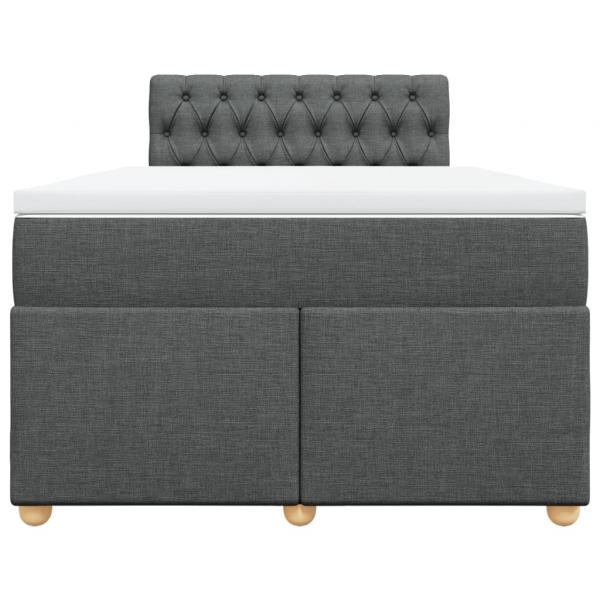 Boxspringbett mit Matratze Dunkelgrau 120x200 cm Stoff