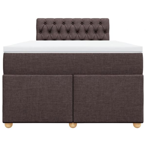 Boxspringbett mit Matratze Dunkelbraun 120x200 cm Stoff