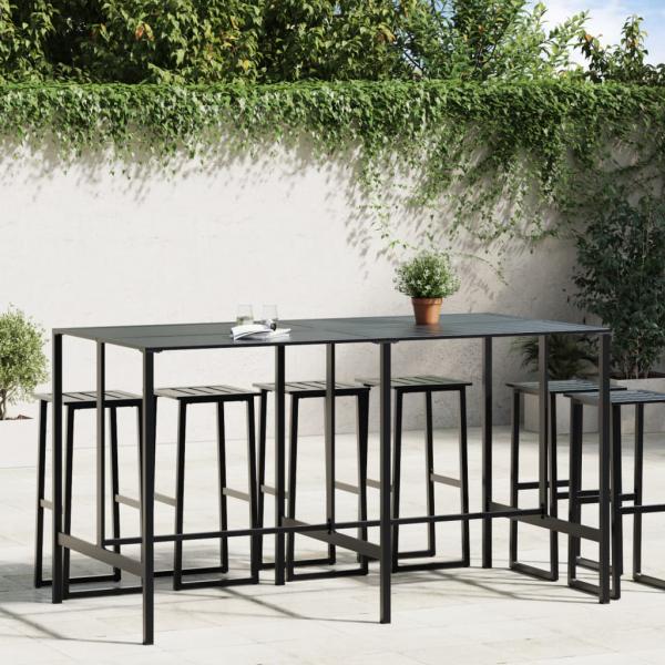 ARDEBO.de - Bartisch Schwarz 200x100x110 cm Pulverbeschichteter Stahl