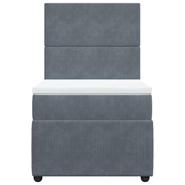 Boxspringbett mit Matratze Dunkelgrau 90x190 cm Samt