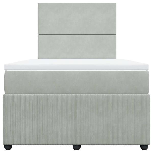 Boxspringbett mit Matratze Hellgrau 120x200 cm Samt
