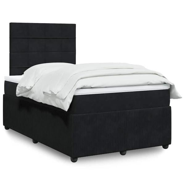 ARDEBO.de - Boxspringbett mit Matratze Schwarz 120x200 cm Samt
