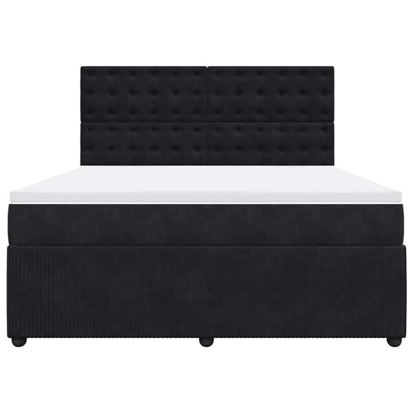 Boxspringbett mit Matratze Schwarz 180x200 cm Samt