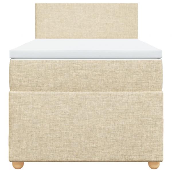 Boxspringbett mit Matratze Creme 80x200 cm Stoff
