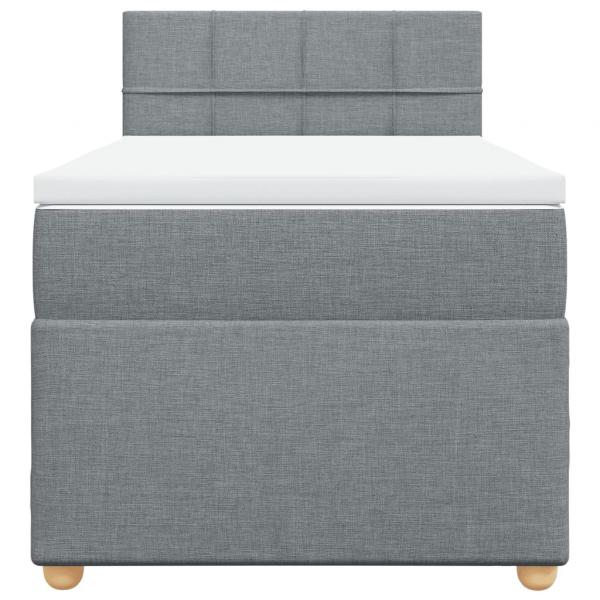 Boxspringbett mit Matratze Hellgrau 80x200 cm Stoff