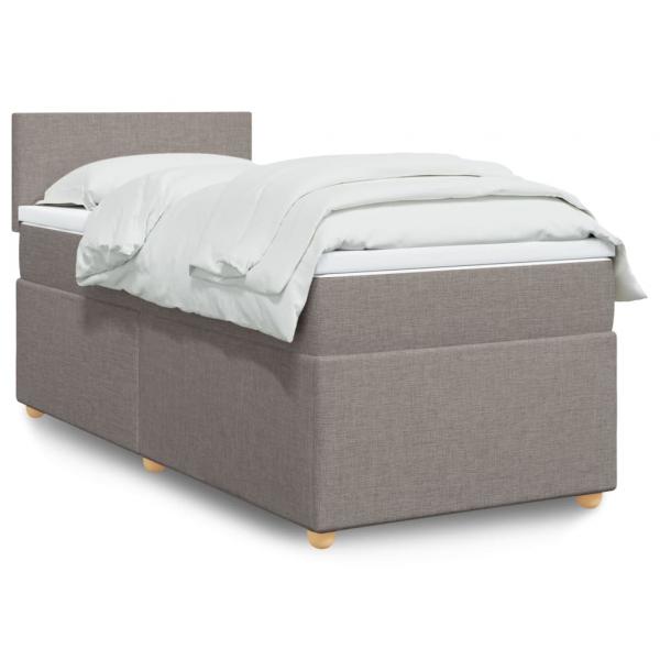 ARDEBO.de - Boxspringbett mit Matratze Taupe 90x190 cm Stoff