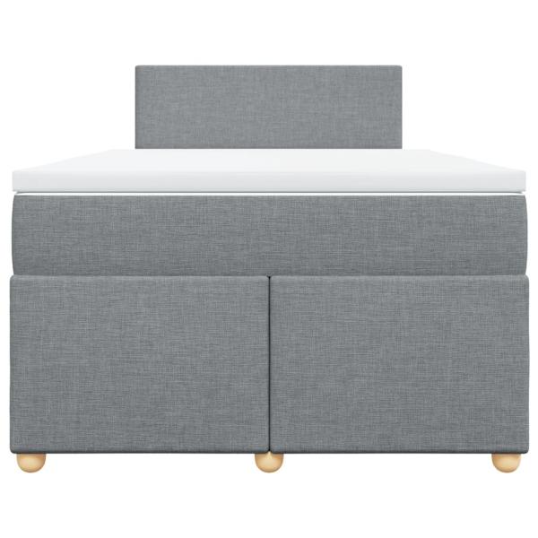 Boxspringbett mit Matratze Hellgrau 120x200 cm Stoff