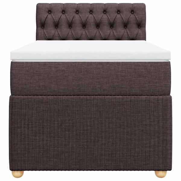 Boxspringbett mit Matratze Dunkelbraun 90x190 cm Stoff