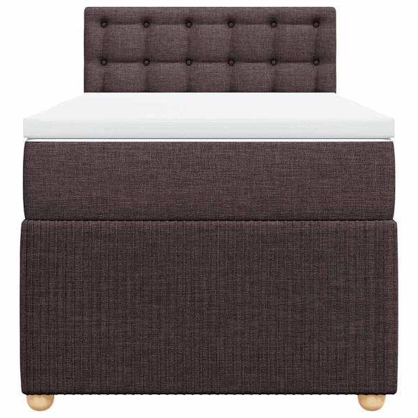 Boxspringbett mit Matratze Dunkelbraun 90x190 cm Stoff
