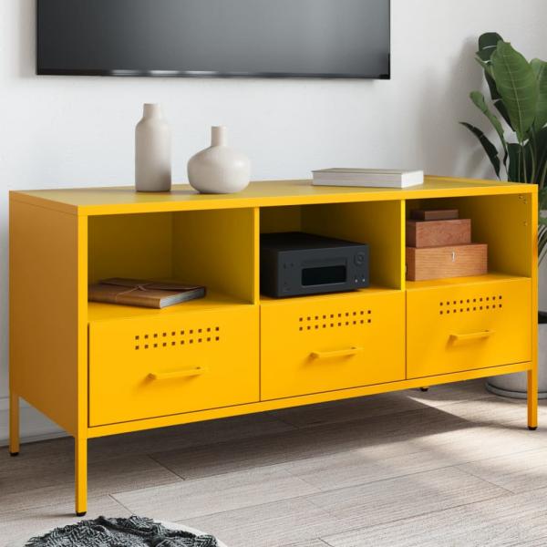 ARDEBO.de - TV-Schrank Senfgelb 100,5x39x50,5 cm Stahl