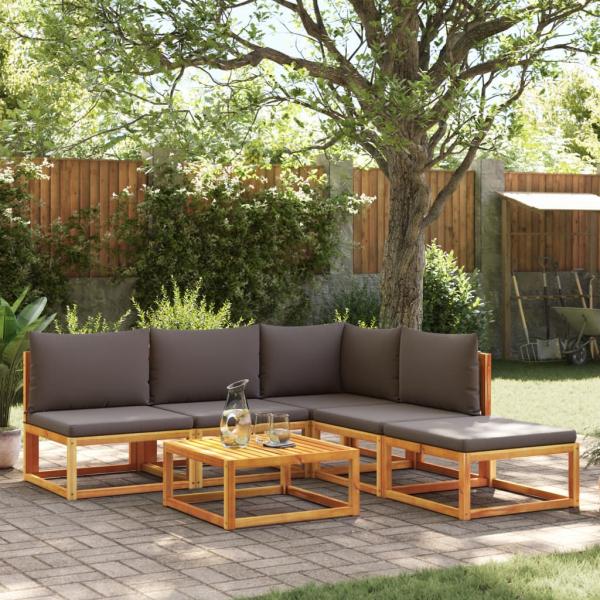 ARDEBO.de - 6-tlg. Garten-Sofagarnitur mit Kissen Massivholz Akazie
