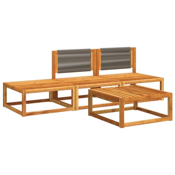 4-tlg. Garten-Sofagarnitur mit Kissen Massivholz Akazie