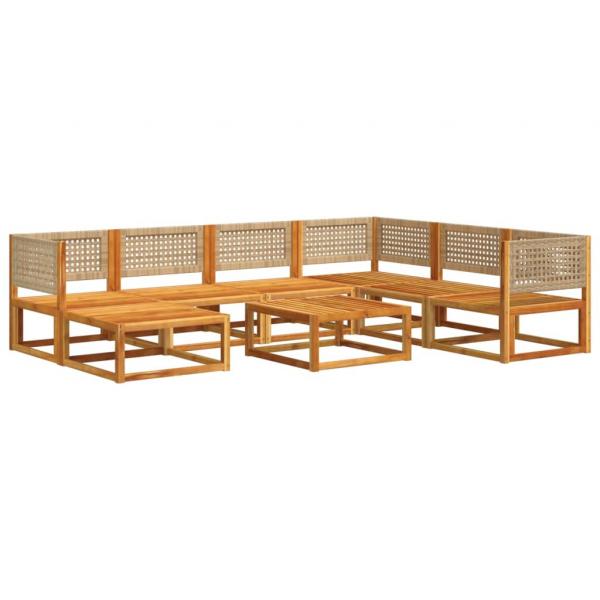 8-tlg. Garten-Sofagarnitur mit Kissen Massivholz Akazie