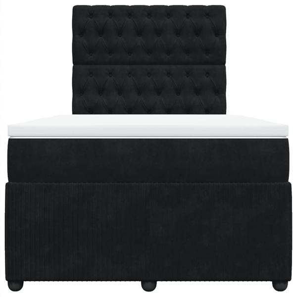 Boxspringbett mit Matratze Schwarz 120x190 cm Samt