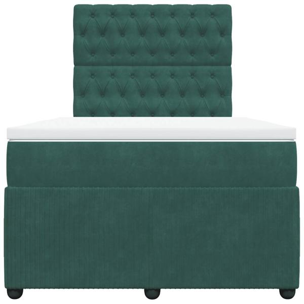 Boxspringbett mit Matratze Dunkelgrün 120x200 cm Samt