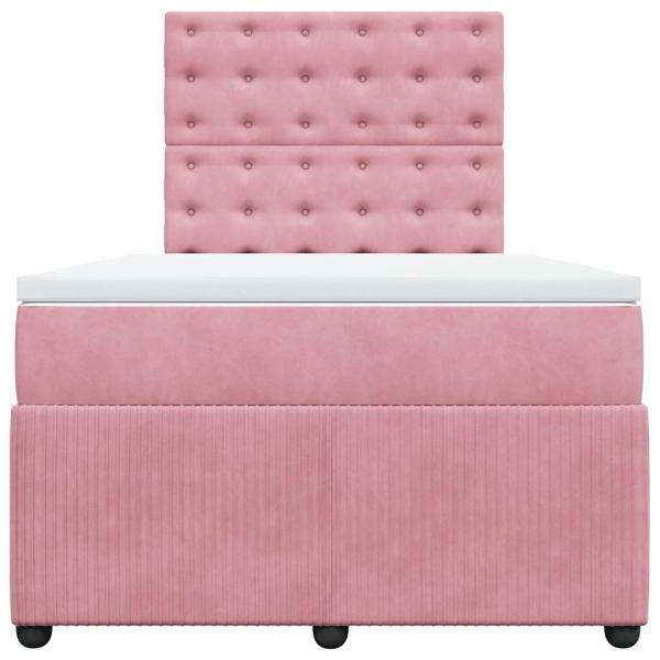 ARDEBO.de - Boxspringbett mit Matratze Rosa 120x200 cm Samt