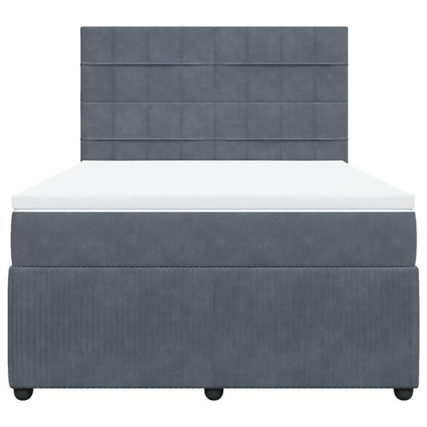 Boxspringbett mit Matratze Dunkelgrau 140x200 cm Samt